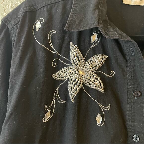 Gitano Vintage Black Embellished Beaded Top Size Large - Picture 2 of 8